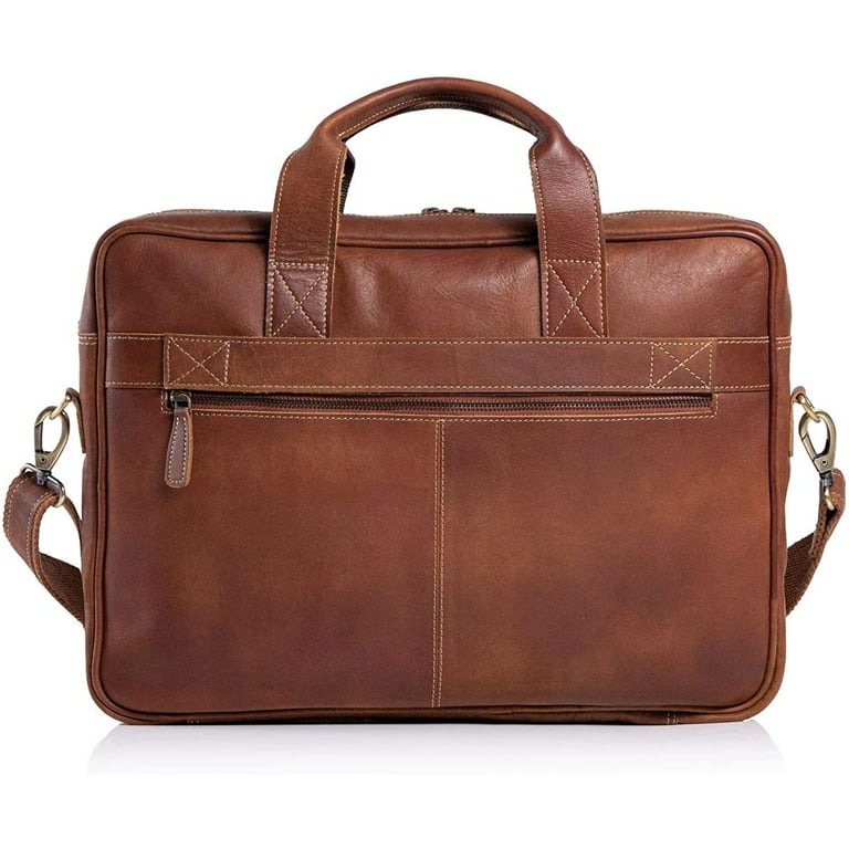 KomalC 16 Inch Leather briefcases Laptop Messenger Bags for Men and Women  Best Office School College Satchel Bag Brown