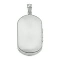 thumbnail image 3 of Finest Gold Sterling Silver Rhodium-Plated 30mm Footprints Rectangular Locket, 3 of 5