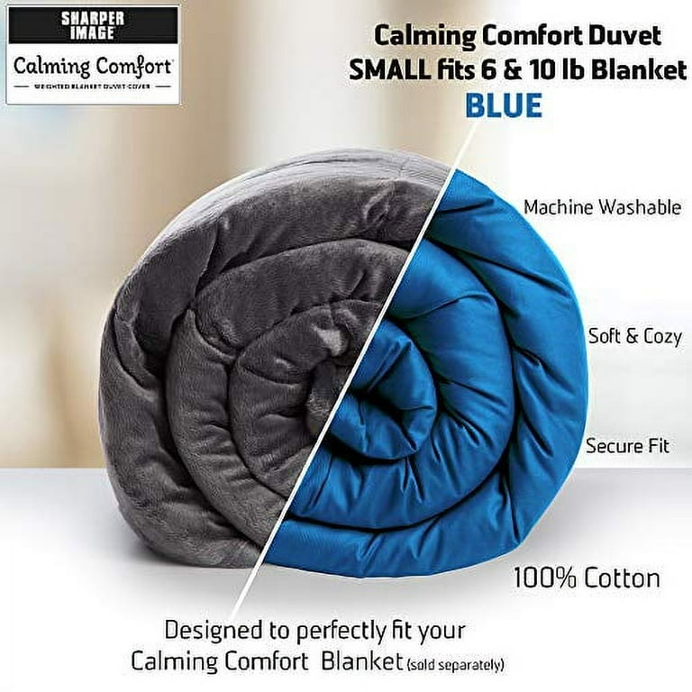 Calming Comfort by Sharper Image Weighted Blanket Duvet Cover Small Blue Fits 6 10 lb Blanket 41 x 60