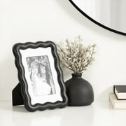 Mainstays 5 x 7 Black Wavy Tabletop Picture Frame, Fits 3.5 x 5 Photo with Mat