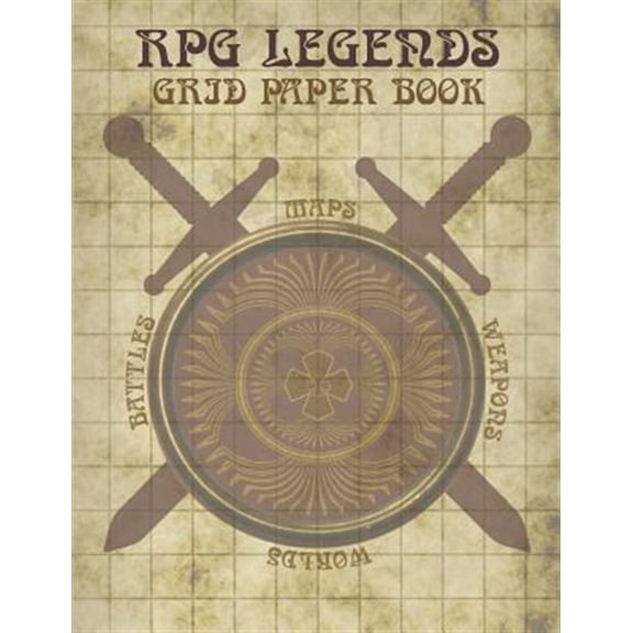 Pre-Owned RPG Legends Grid Paper Book: Large Role Playing Graph Paper Book, Ideal for Creating Fantasy Maps, Worlds and Much More