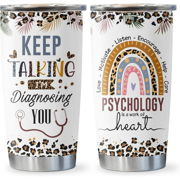 Psychology Gifts Tumbler 20oz, Mental Health Gifts for School Psychologist, Psychiatrist, Therapist, Therapy, Psychology Teacher