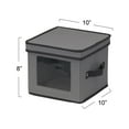 thumbnail image 2 of Household Essentials China Plate Storage Box, Salad Plate Storage, Windowed Panel, Stackable and Foldable Frame, Handles and Fully Removable Lid, Gray, 2 of 8