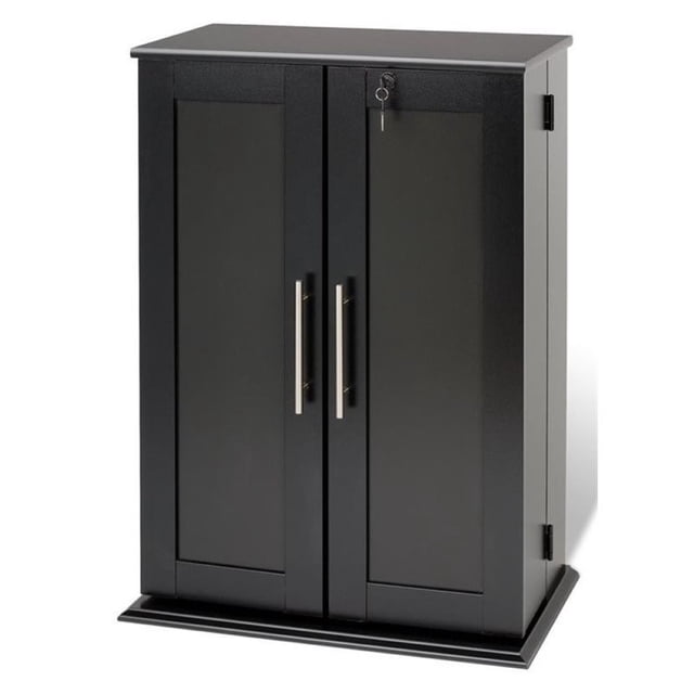 Wright Home Engineered Wood Media Storage Cabinet in Black Finish