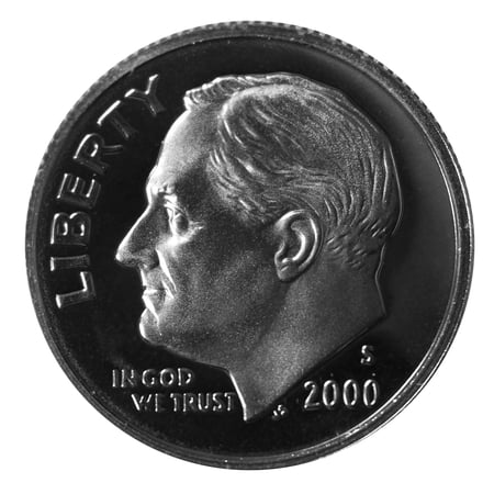 2000-S Roosevelt Dime 10c - Gem Deep Cameo Proof 90% Silver - San Francisco Mint U.S. Coin