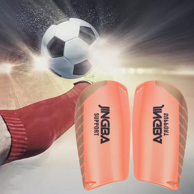 Espinilleras de fútbol transpirables, almohadillas protectoras de fútbol, Naranja M shamjiam Protector de espinilla de fútbol