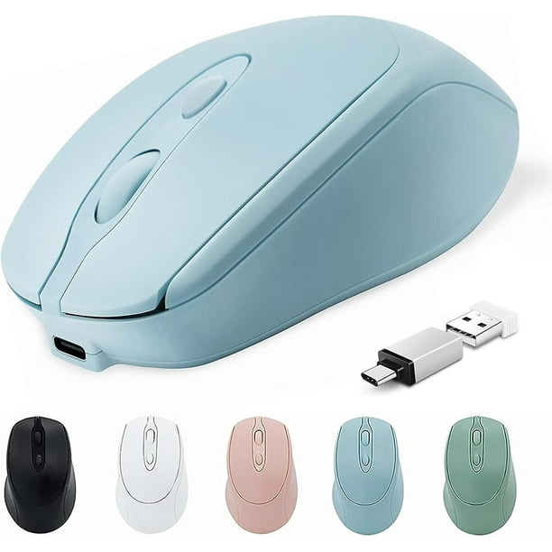 Bluetooth Wireless Mouse Rechargeable USB C for MacBook Pro/Air, Bluetooth Type C Mouse for Mac/iPad/PC/Notebook/Tablet, Ergonomic Silent Wireless Com