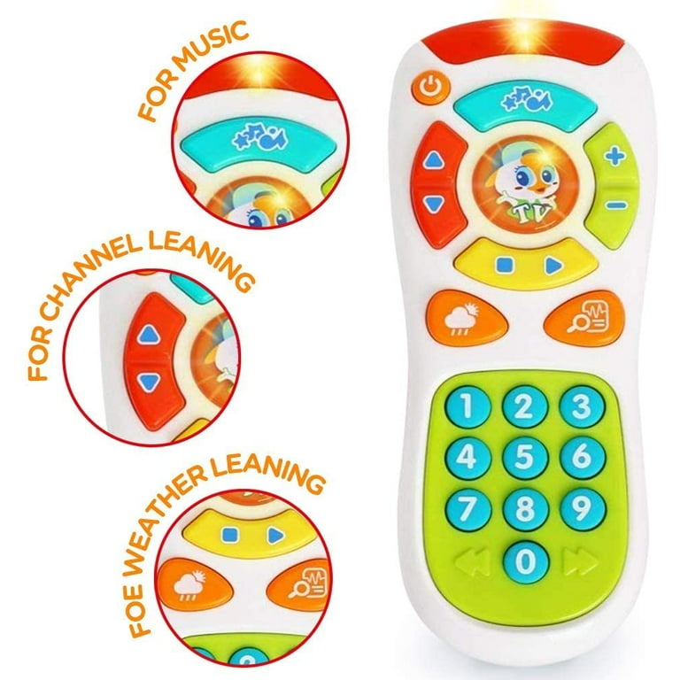 Baby TV Remote Control Toy, Baby Toys, Learning Remote Toy with Light Music  for 6 Months + Baby, Learning Toys for One Year Old Baby Infants Toddlers  Kids Boys or Girls 