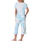 thumbnail image 3 of CONJUNTO DE PIJAMA PARA MUJERES INSPIRE CHIC Tie Dye de Manga Corta y Pantalones Capri con Bolsillos XL Verde, 3 of 6