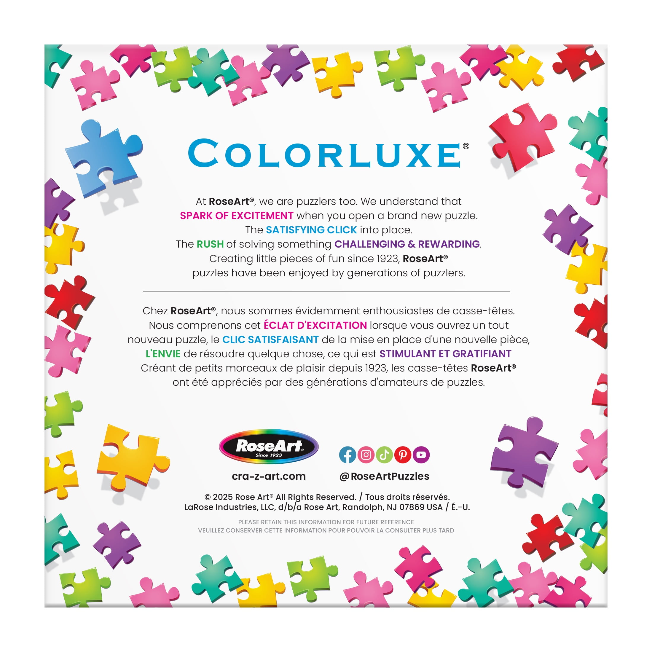 RoseArt Colorluxe 500-Piece Picknickers Adult Interlocking Puzzle