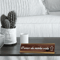 thumbnail image 3 of O amor Da Minha Vida Arrow up 2 x 10" Desk Sign | Portuguese Romantic Quote Office Décor, 3 of 7