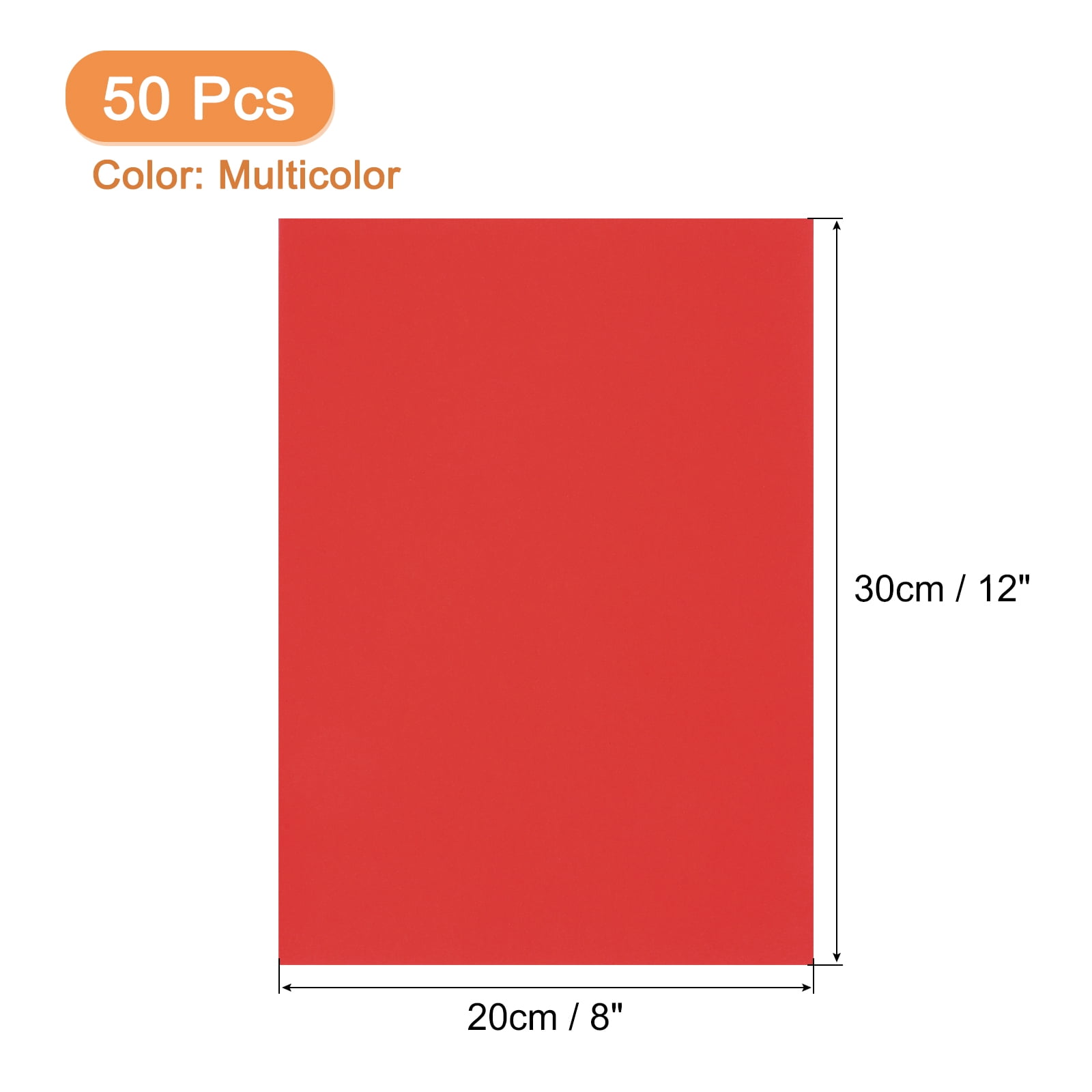 50 Sheets Colored Sticker Paper Printable, 8"x12" A4 Self Adhesive Cardstock Paper Assorted Colors 250gsm