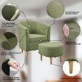 thumbnail image 6 of Lohoms Modern Curved Back Accent Chair with Ottoman, Green, 6 of 7