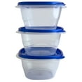 thumbnail image 2 of Bellin Food Storage Containers with Blue Lids, 850mL, Set of 3, Clear, 2 of 3