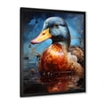 thumbnail image 2 of Designart "Dappled Drake at the Pond III" Animals Framed Wall Art - Traditional Blue Duck Hallway Framed Wall Art Decor, 2 of 6