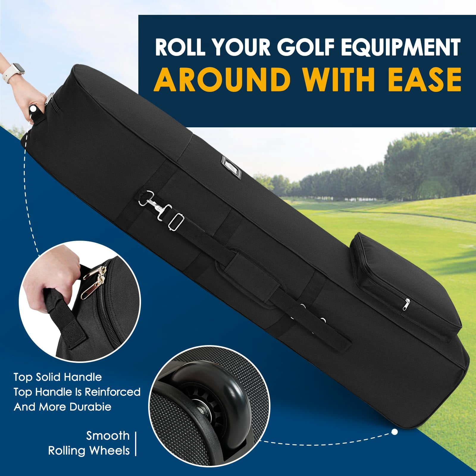 Golf Travel Bags For Airlines - 900d Heavy Duty Tear-resistant Oxford  Lightweight Foldable Design & Detachable Shoulder Strap Club Case Budget Friendly Traveling Gear Covers
