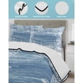 thumbnail image 4 of Quilts Queen Size Bedding Set, Blue Coastal Nautical Lightweight Quilted Comforter, Summer Ocean Sea Waves Starfish Coral Soft Bedspread Coverlet with Pillow Covers for All Season, 90" x 96", 4 of 7