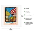 thumbnail image 2 of Moscow Russia - Air India - Saint Basil’s Cathedral - Air India’s Mascot Maharajah - Vintage Airline Travel Poster by Umesh Rao c.1946 - Fine Art Rolled Canvas Print 16in x 20in, 2 of 4