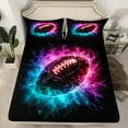thumbnail image 2 of Manfei Boys Football Game Bed Sheets,Rugby Lovers King Sheets,Cyan Black Brown Sheet Set For Boys Kids,Microfiber Bedroom Decor,4-Piece, 2 of 7