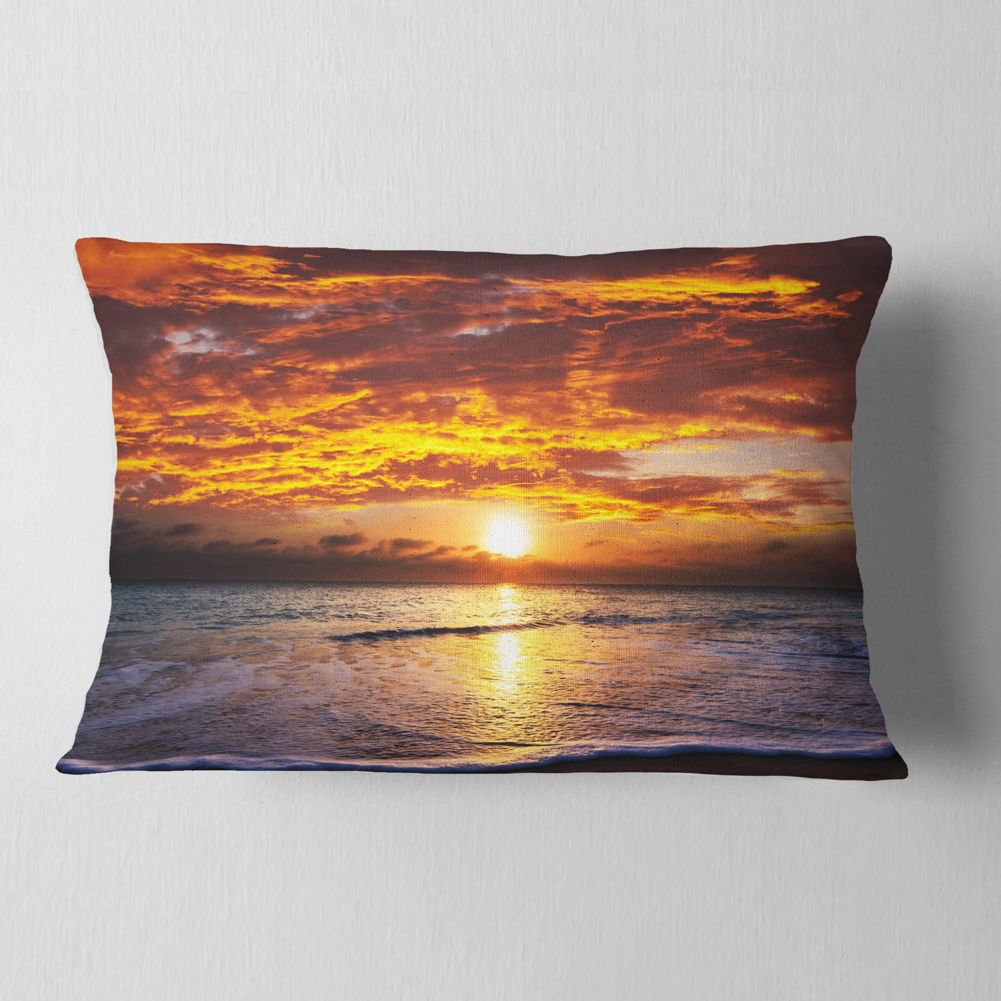 Designart 12" x 20" Sea & Shore Polyester Throw Pillow