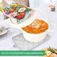 thumbnail image 3 of Yayeee Pot Holders Kitchen Heat Resistant with Pocket 7"x9.8" Cotton Oven Cooking Hot Pads, Pink Floral Tomatoes, 3 of 7