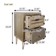 thumbnail image 7 of BTMWAY Modern Farmhouse Nightstand, Antique Style Solid Wood Bedside Table with 2 Storage Drawers and Metal Feet, Rustic Night Stand Wooden End Table for Bedroom Kids Room Living Room, Natural, 7 of 7