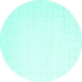 thumbnail image 1 of Ahgly Company Machine Washable Indoor Round Solid Turquoise Blue Modern Area Rugs, 7' Round, 1 of 4