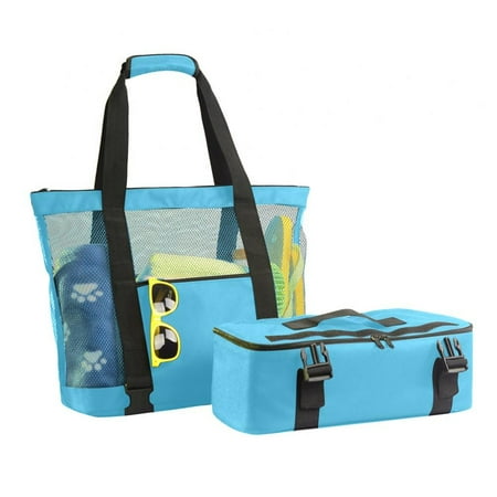 

MAGAZINE Multi-Colored Portable Outdoor Picnic Bags Camping Beach Mesh Tote Bag With Detachable Cooler Bag Packing Organizer Outdoor Travel Storage Bag