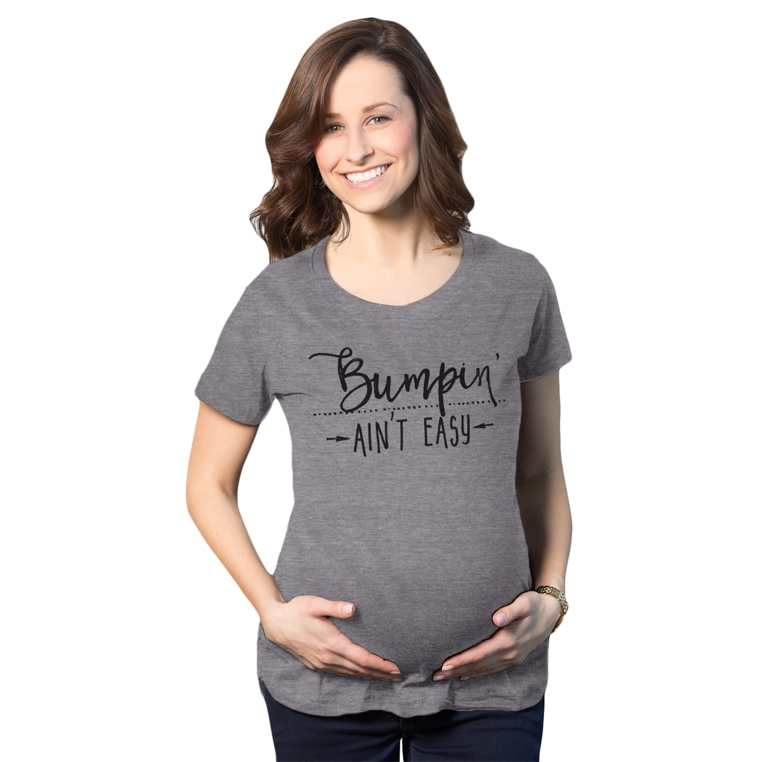 Bumpin Aint Easy Maternity Shirt Funny Baby Bell Pregnancy Tee