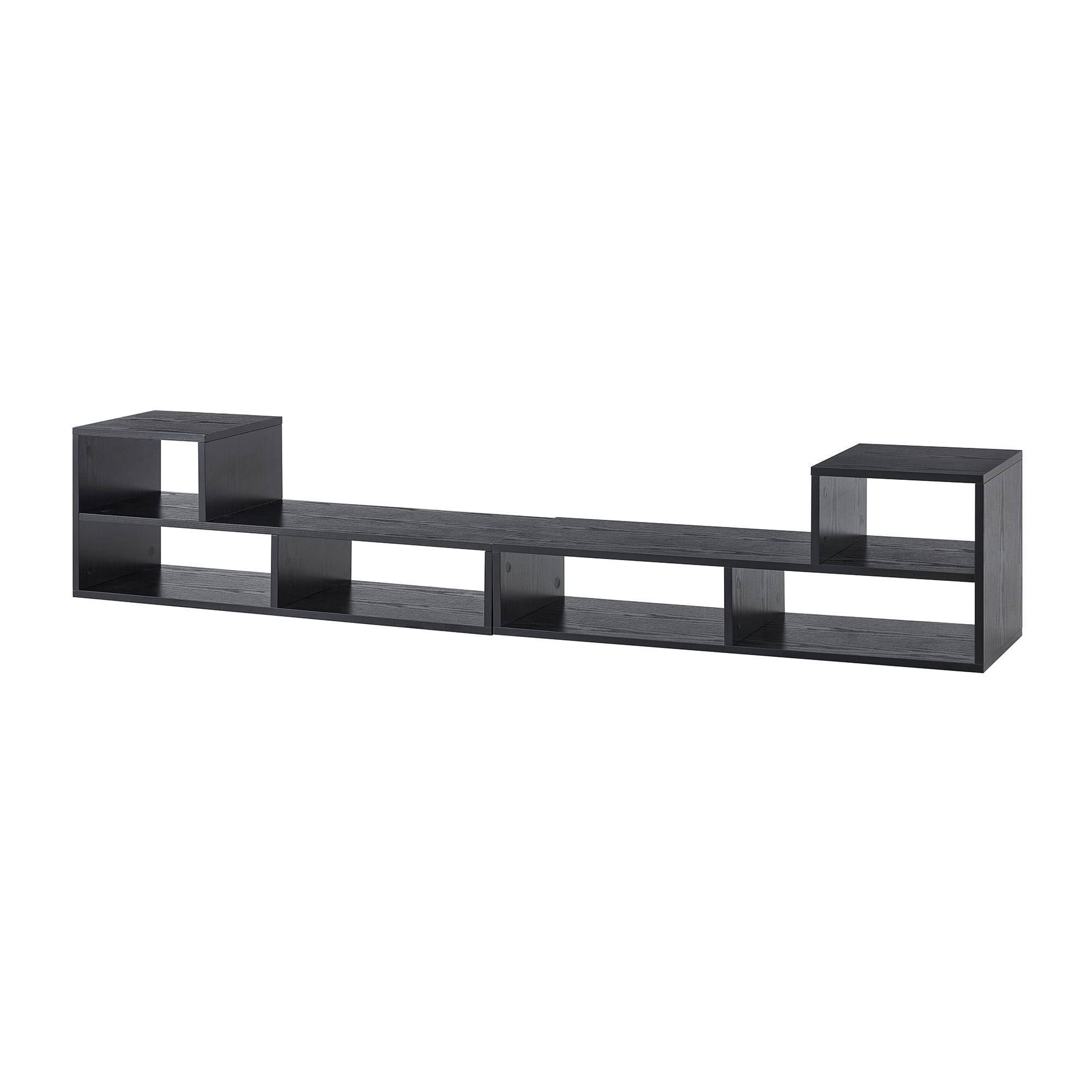 Aukfa Modular TV Stand for TVs up to 75",Free Combination Entertainment Center with Open Storage Shelves,Black
