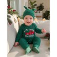 thumbnail image 5 of RUINIXCW Infant Boy Girl Christmas Outfit Long Sleeve Crew Neck Romper and Hat Set, 5 of 8