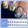 thumbnail image 2 of 24Pcs Short Press on Nails French Square Full Covers Acrylic Nails with Floral Designs for Women and Girls, 2 of 8