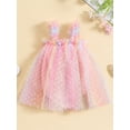 thumbnail image 3 of FEORJGP Toddler Baby Girl Summer Romper Infant Cute Sleeveless Princess Dress Jumpsuit Gradient/3D Flower/Butterfly/Feather Bodysuit Newborn Tulle Party Dress for Daily Holiday, 3 of 9