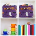 thumbnail image 6 of Yayeee Canvas Storage Basket with Handles for Shelves Fabric Bins Closet Organizer, Purple Halloween Ghost Pattern, 6 of 8