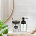 thumbnail image 4 of CERBIOR Premium Mason Jar Bathroom Accessories Set (4PCS) - Lotion Soap Dispenser,Toothbrush Holder,2 Apothecary Jars- Rustic Farmhouse Decor (Bronze), 4 of 13