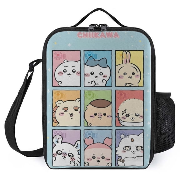 FSMYJJZY Chiikawa Lunch Bag 9.8x7.9x3.1in Insulated Cooler Bag for Women Men - Lunch Box Large Capacity for Work Travel Outdoor Picnic
