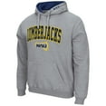 thumbnail image 2 of Men's Colosseum Heathered Gray Northern Arizona Lumberjacks Arch and Logo Pullover Hoodie, 2 of 3