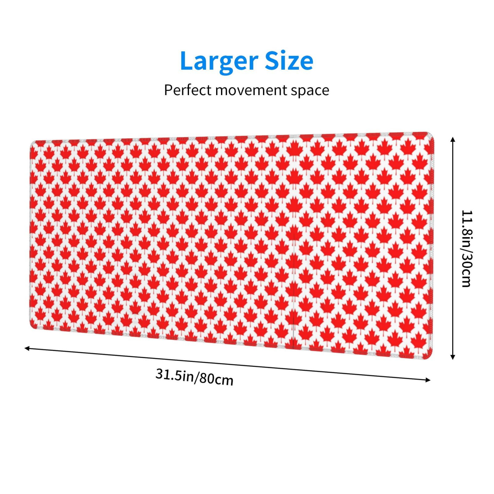 Canada Maple Leaf Pattern Large Gaming Mousepad For Office Computers Laptop Table Mouse Mat Accessory 11.8 X 31.5 Inches\r\n
