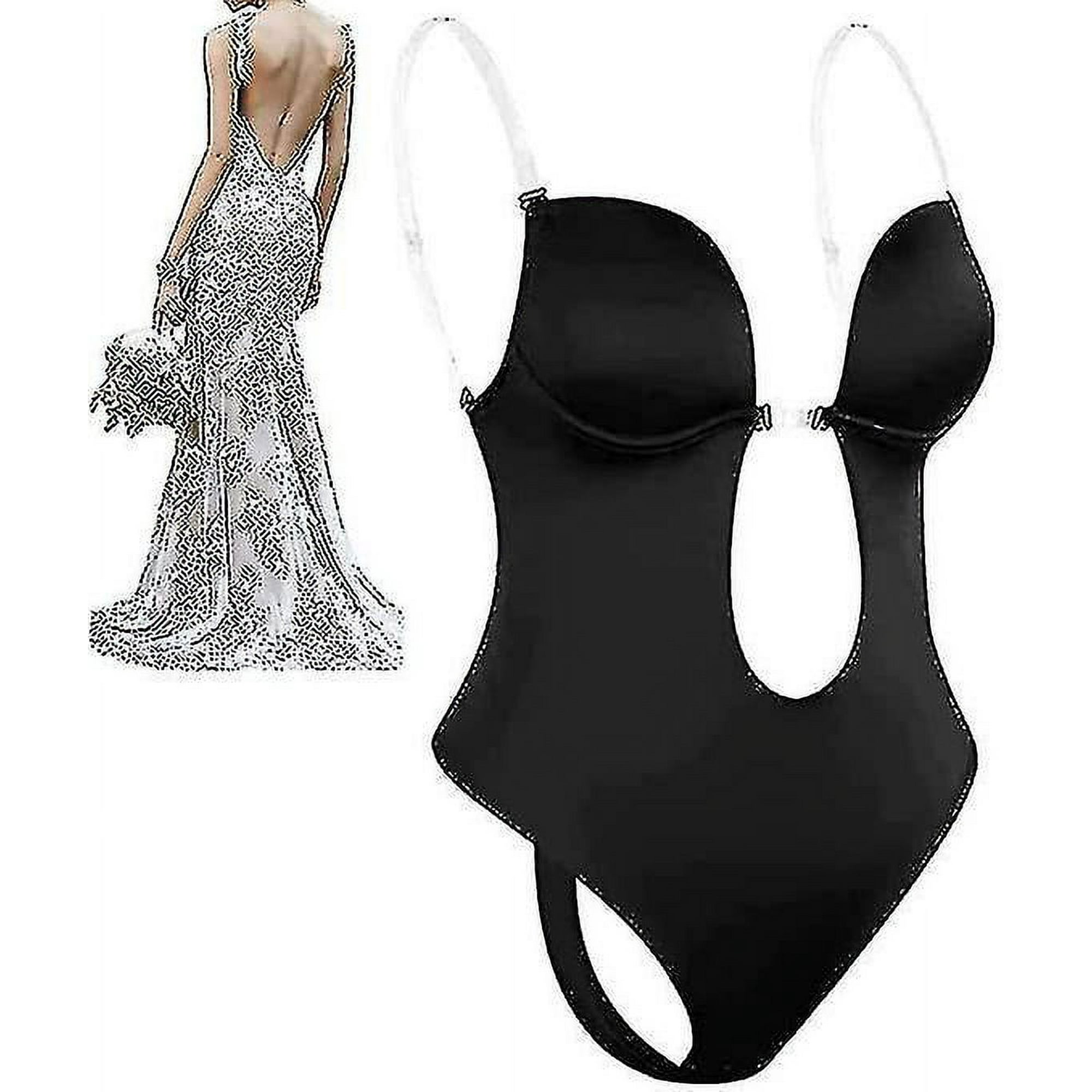 Women Plunging Deep V-neck Body Shaper Strapless Backless Bodysuit