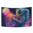 thumbnail image 6 of Yayeee Tapestry Wall Hanging for Bedroom 80" x 60" Living Room Home Wall Art Decor, Space Astronaut, 6 of 7