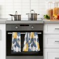thumbnail image 4 of Yayeee 2 Pack Hand Towels for Bathroom 100% Cotton 16" x 28" Soft Absorbent Kitchen Towel, Beige Plaid Lemon, 4 of 7