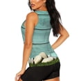 thumbnail image 3 of Wukai Wood Grain Print &nbsp;Women's Workout Tank Top Mesh Yoga Shirts Athletic Running Tank Tops Athletic Gym Shirts - XX-Large, 3 of 8