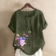 thumbnail image 2 of Camisetas de Manga Corta para Mujeres, Camiseta de Manga Corta Impresa Casual Hecha de 95% Poliéster 5% Spandex para Todas las Estaciones, Camisetas de Manga Corta para Mujeres, 2 of 3