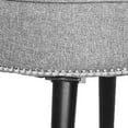 thumbnail image 2 of VEIKOUS 25''H Makeup Vanity Stool Round Padded Chair W/ Wood Legs and Low Back Indoor, Gray, 2 of 8