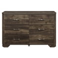 thumbnail image 6 of Rustic Brown Finish 4pc Bedroom Queen Bed Nightstand Dresser Mirror Set Transitional Style Clipped Corners Wooden Furniture, 6 of 7