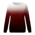 thumbnail image 5 of Outfmvch Sweaters for Women Womens Sweatshirt Womens Casual Striped Pullover Tops Long Sleeve Crewneck Oversized Sweatshirts 2024 Fall Clothes Hoodies for Women Z Wine 2Xl Sale, 5 of 5