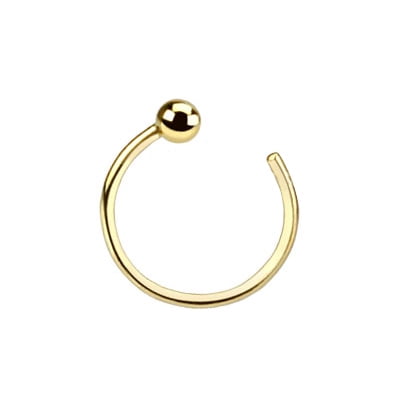- 14 Karat Solid Yellow Gold Nose Hoop Ring