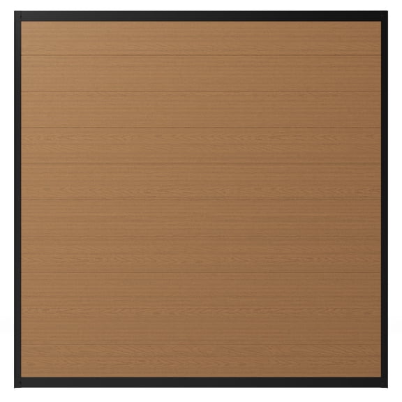 6ft H x 6ft W WamBam Privacy Fence Panel, Composite Fence Kit with Aluminum Frame, Woodgrain Boards, No-Dig Install, UV Resistant Outdoor Fence for Backyard Patio or Pool, Walnut Brown BLI19114