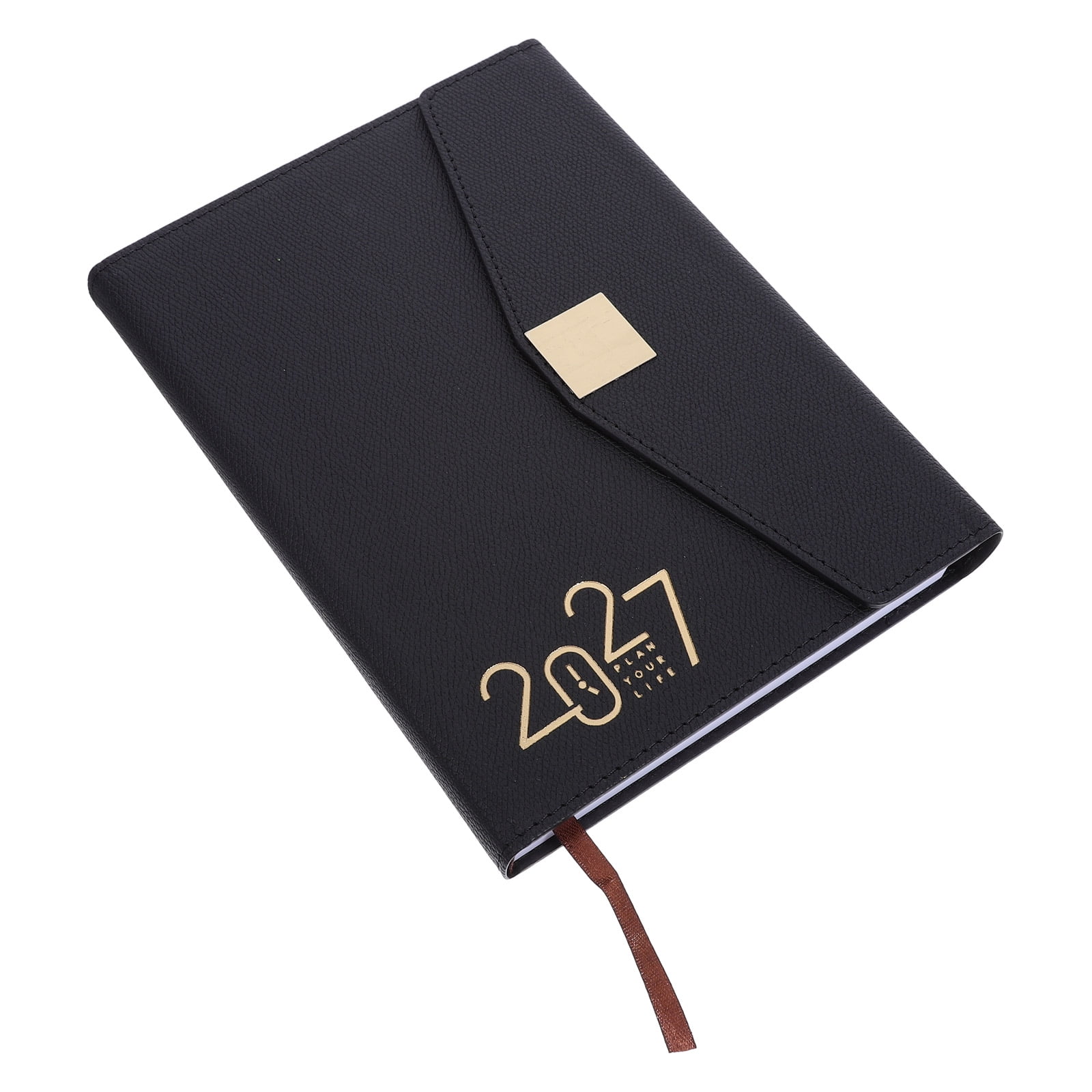 WESIEVYA 2027 Daily Planner Book Black A5 Tri Fold Agenda for Work Productivity and Monthly Planning