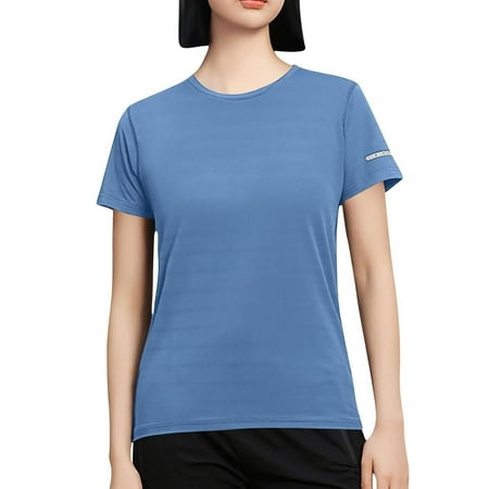 Weyolog Womens Trendy Tops 2025 Short Sleeve Shirts Cute T Shirts Trendy Spring Shirt Trendy and Cute T Shirt Blouses Trendy  Shirts for Women  Tshirts Shirts for Women 1PC Navy 3XL